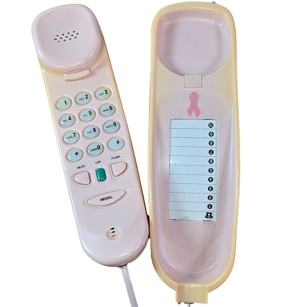 American Telecom Breast Cancer Pink Ribbon Corded Touch Tone‎ Phone, UA2430FC